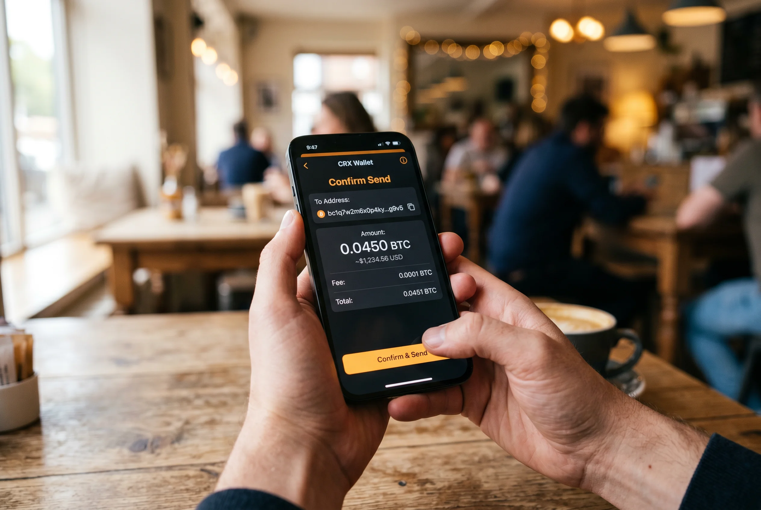 Mobiilne krüptorahakott panustamiseks: bitcoin-tehingu saatmine nutitelefonist